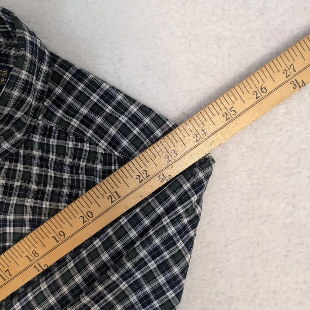 Polo Ralph Lauren Kid L 14-16 Multi Check Plaid L/S Button Down‎ Natural Stretch